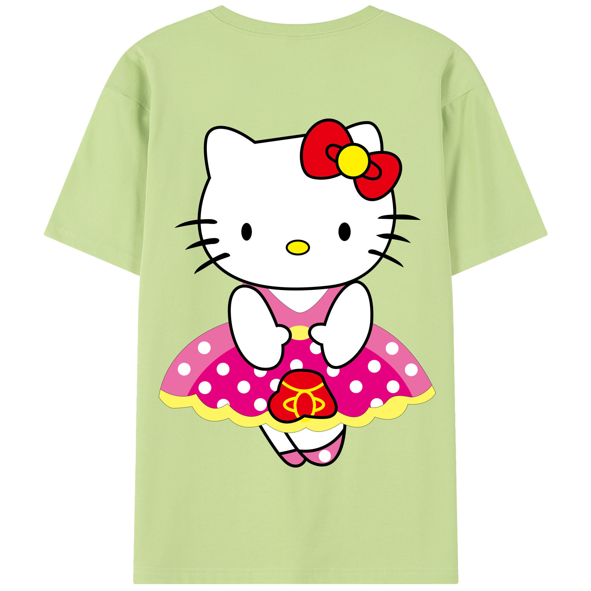 （画像用） Hello Kitty ハローキティ 綿100％半袖Tシャツ（背面プリント）